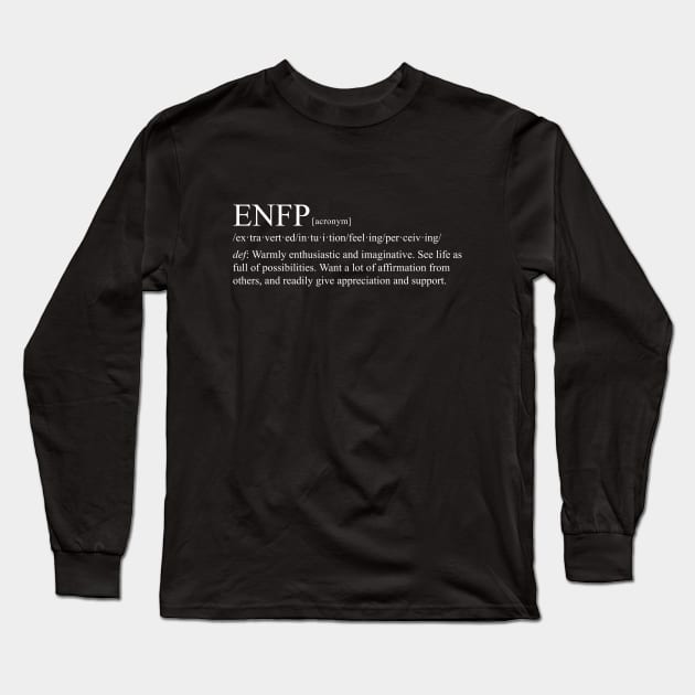 ENFP Personality (Dictionary Style) Dark Long Sleeve T-Shirt by personalitysecret